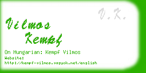 vilmos kempf business card